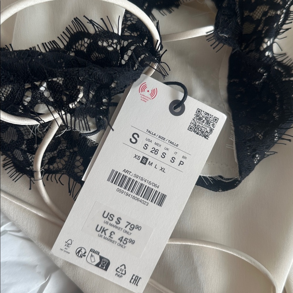 ZARA SATIN EFFECT LACE TOP ZW COLLECTION - Picture 12 of 14